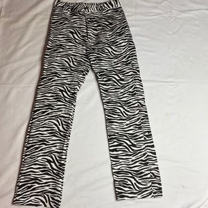 Zebra Print Straight Leg Pants